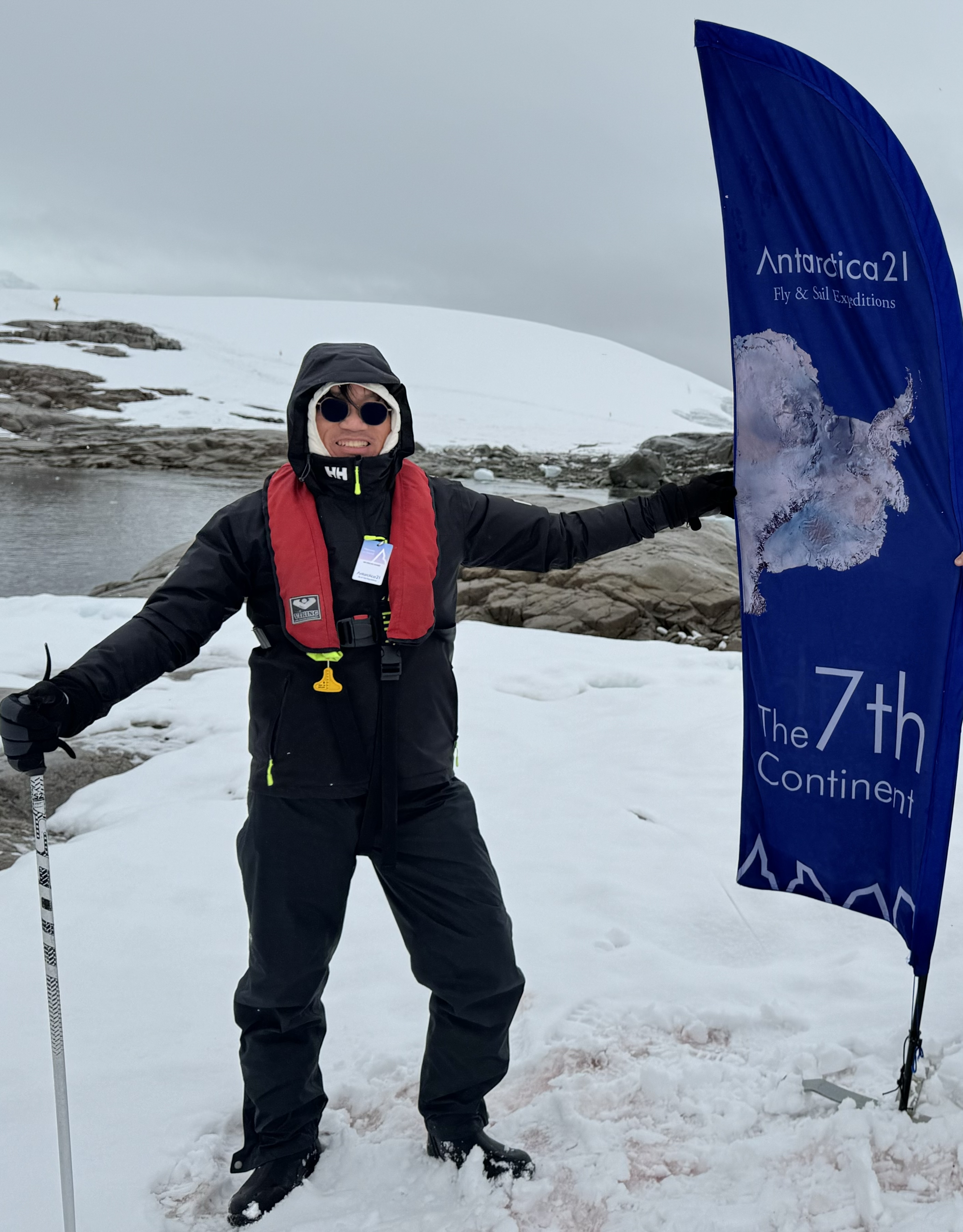 Kerry Huang on Antarctica expedition, completing the seventh continent